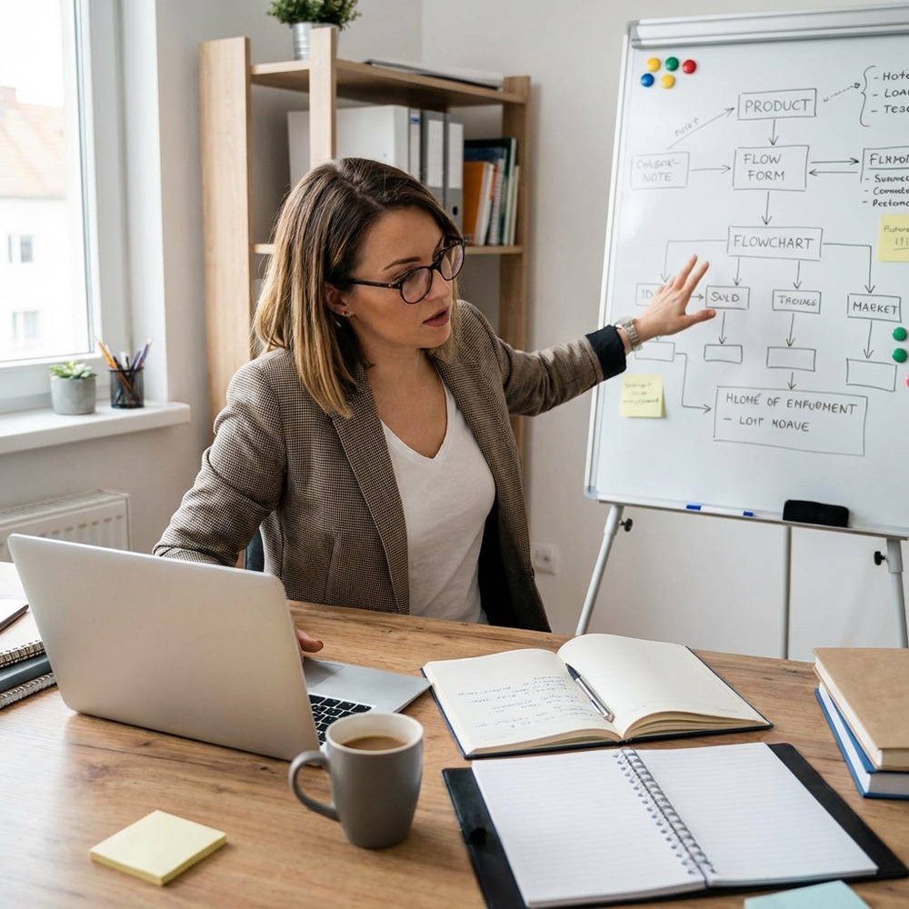 woman with money focused working productive - things people with money do